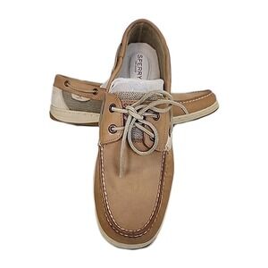 Sperry Topsider Bluefish 2 Eye‎ Linen Oat Boat Shoe 9276619 Women's 10.5M